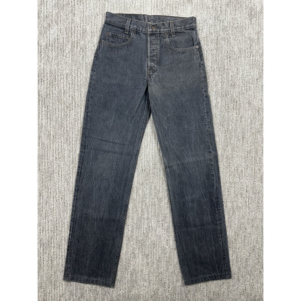 Vintage Levi's 701XX USA 80s Mens W27 L31.5 701-5759 Student Fit Black Wash Fade
